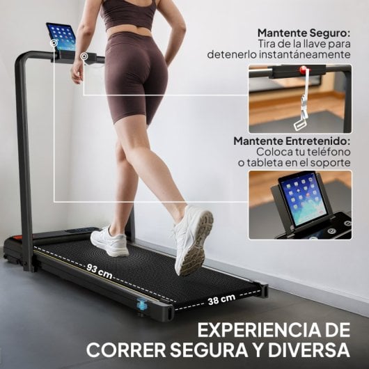 Sportnow Cinta De Correr Plegable Inclinado 2 En 1 Con 2.0hp 6 Km/h Pantalla Led