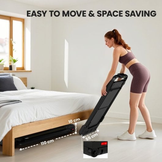 Sportnow Cinta De Correr Plegable Inclinado 2 En 1 Con 2.0hp 6 Km/h Pantalla Led