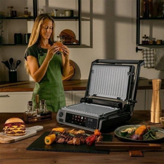 Kontaktgrill Cecotec Rock'ngrill 2000 Smash Sonda 2000W Edelstahl Smokeless