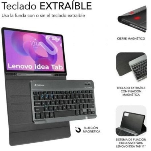 Funda con teclado Bluetooth Subblim Keytab Pro BT Lenovo Idea Tab 11" QWERTY extraíble negro