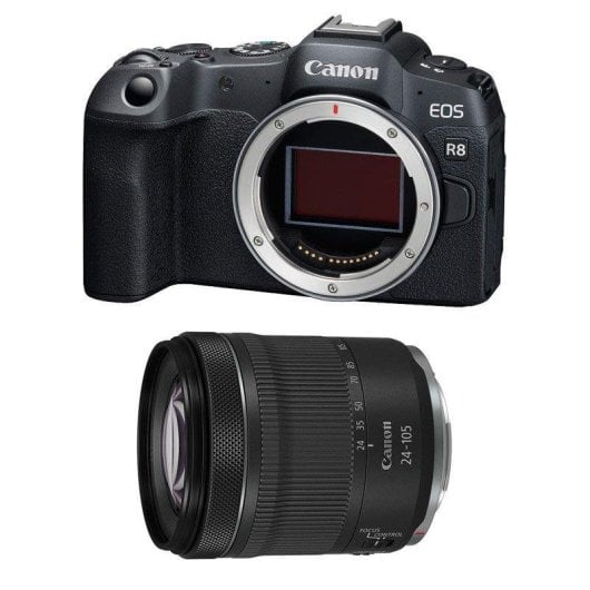 Fotocamera Digitale Compatta Canon EOS R8 24.2 MP Zoom Ottico 4,4x Sensore Full Frame CMOS WiFi Kit RF 24-105mm IS STM