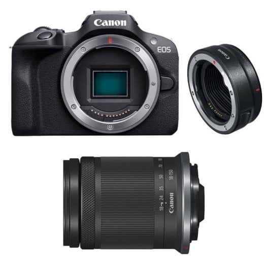 Fotocamera Digitale Compatta Canon EOS R100 24.1 MP 18-150mm Zoom Ottico APS-C WiFi Bluetooth AF CMOS Dual Pixel