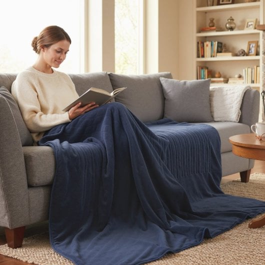 Homcom Manta Eléctrica 180x130 Cm Lavar A Máquina Azul