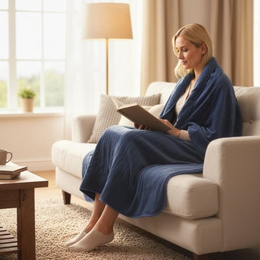 Homcom Manta Eléctrica 180x130 Cm Lavar A Máquina Azul