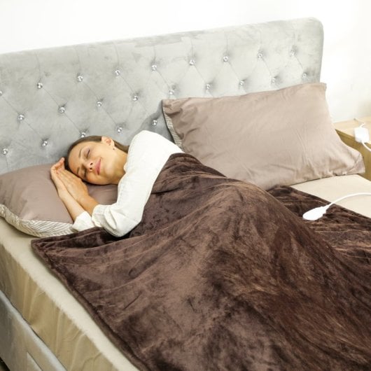 Homcom Manta Eléctrica 180x130 Cm 10 Niveles De Temperatura Marrón