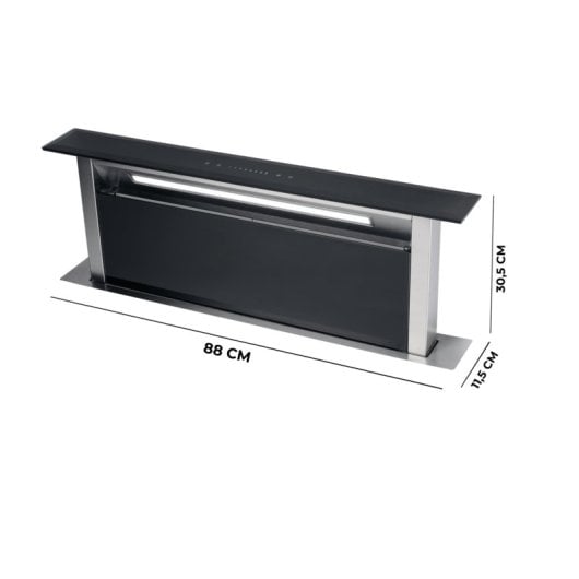 Campana extractora Cecotec Bolero Flux ET 908000 Recirculação 90cm vidro preto slider touch