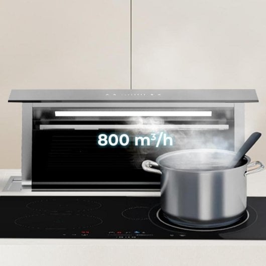 Campana extractora Cecotec Bolero Flux ET 908000 Recirculação 90cm vidro preto slider touch