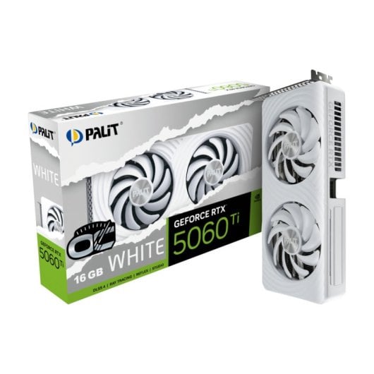 Tarjeta Gráfica Palit GeForce RTX 5060 Ti White OC 16GB GDDR7 Reflex 2 RTX AI DLSS4