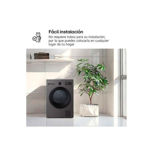 Secadora LG 8kg D RHA1008NDK Silver bomba calor com sensor, luz interior