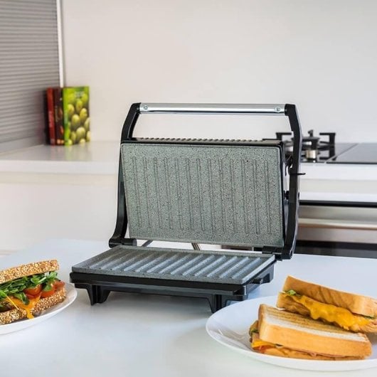 Gril électrique Cecotec Rockn Grill 03022 revêtement RockStone 700W 23x14,5cm