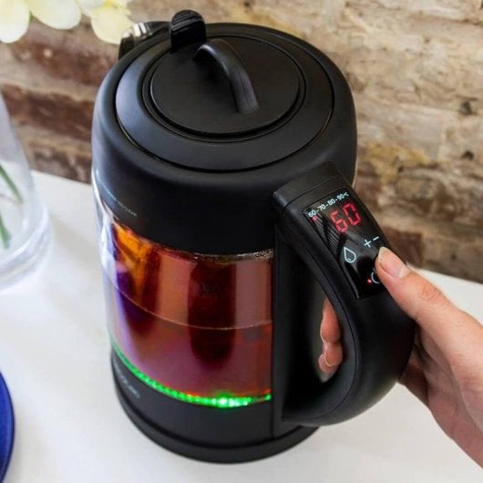 Chaleira Elétrica Cecotec ThermoSense 390 Clear 1,7L Vidro Ajuste Temperatura LED