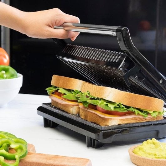 Gril électrique Cecotec Rock'nGrill 750 Full Open ouverture 180° 750W antiadhésif