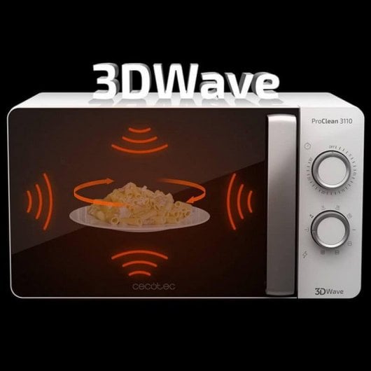 Micro-ondes Cecotec ProClean 3110 20L 700W avec Grill 3DWave Décongélation
