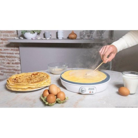 Crepeira Cecotec Fun Crepestone 1000W Placa 30,5cm Revestimento RockStone