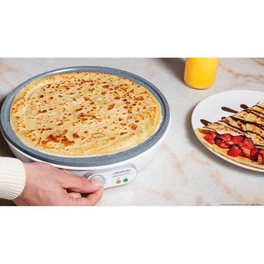 Crepeira Cecotec Fun Crepestone 1000W Placa 30,5cm Revestimento RockStone