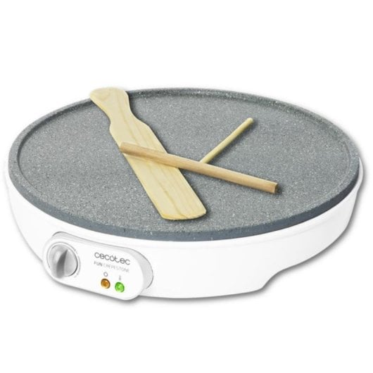Crepeira Cecotec Fun Crepestone 1000W Placa 30,5cm Revestimento RockStone