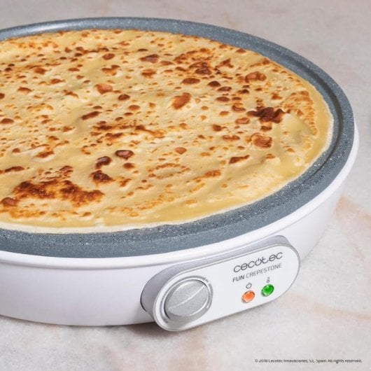 Crepeira Cecotec Fun Crepestone 1000W Placa 30,5cm Revestimento RockStone