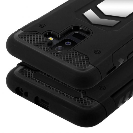 Forcell Funda Híbrida Magnética Antigolpes Negra para Samsung Galaxy A6 Plus