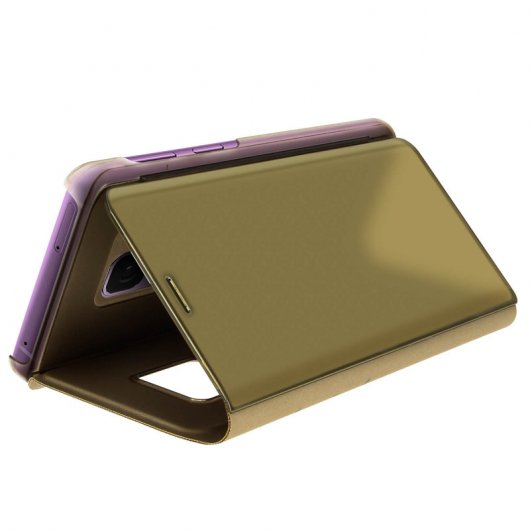 Avizar Funda Tapa Translúcida Efecto Espejo Oro para Samsung Galaxy S9