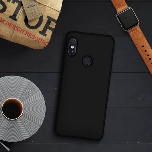 Avizar Funda de Silicona Negra para Xiaomi Redmi Note 5