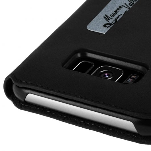 Bugatti Parigi Capa Livro com Carteira em Couro Preta para Samsung Galaxy S8