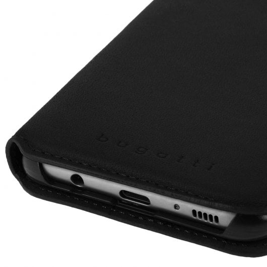 Bugatti Parigi Capa Livro com Carteira em Couro Preta para Samsung Galaxy S8