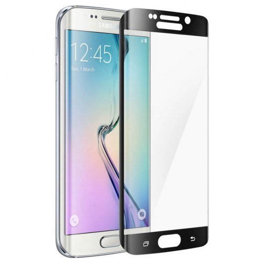 Avizar Protector Cristal Templado Curvo Bordes Negros para Samsung Galaxy S6 Edge