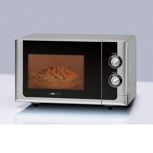 Clatronic MWG 777 U Micro-ondas com Grill 20L 800W Prateado