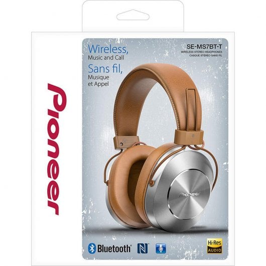 Pioneer SE-MS7BT Auriculares Bluetooth NFC Marrón/Plata