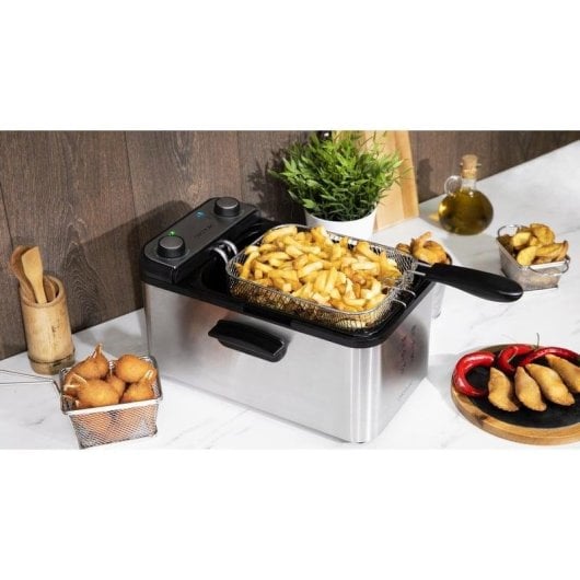 Fritadeira tradicional Cecotec CleanFry Infinity 3000 3L 2400W com temporizador e filtro OilCleaner