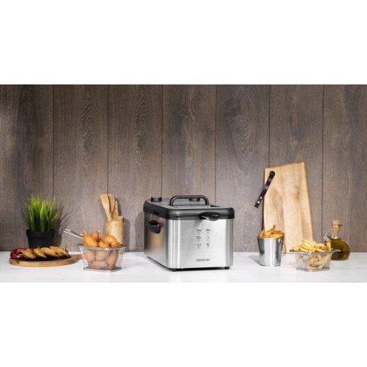 Fritadeira tradicional Cecotec CleanFry Infinity 3000 3L 2400W com temporizador e filtro OilCleaner