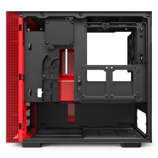 NZXT H210i Cristal Templado USB 3.1 RGB Negro/Rojo Mate