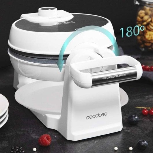 Gofreira Cecotec Fun Gofrestone Sphere Rotação 180º 1000W RockStone Branco