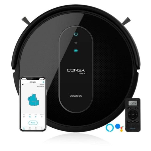 Robot Aspirapolvere e Lavapavimenti Cecotec Conga 1590 Active Navigazione Giroscopica 1.400 Pa Controllo Voce WiFi