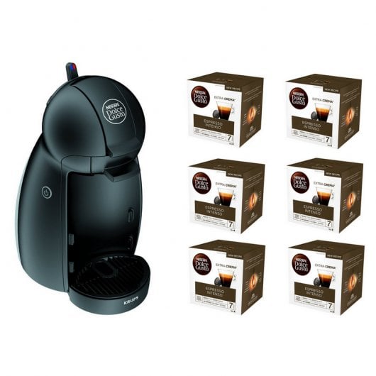 Krups Piccolo Cafetera Dolce Gusto Negro + Pack de 6 Nescafé Dolce Gusto Espresso Intenso