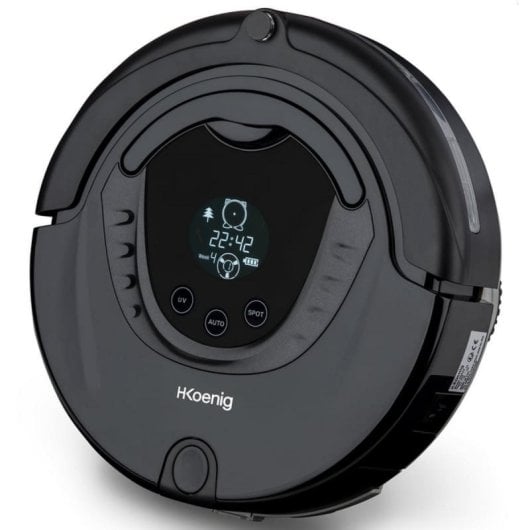 Aspirador Robô HKoenig SWR28 Navegação por Sensores 90min 2 Escovas LCD