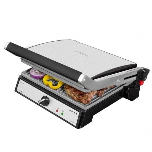 Kontaktgrill Cecotec Rock'nGrill 2400 UltraRapid 2400W RockStone Silber 28,5x22,5cm