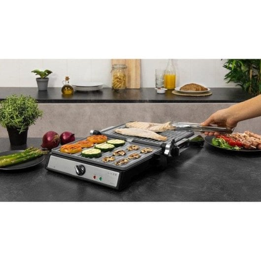 Kontaktgrill Cecotec Rock'nGrill 2400 UltraRapid 2400W RockStone Silber 28,5x22,5cm