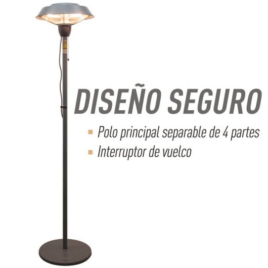 Outsunny Estufa de Pie Eléctrica Halógena 1500W
