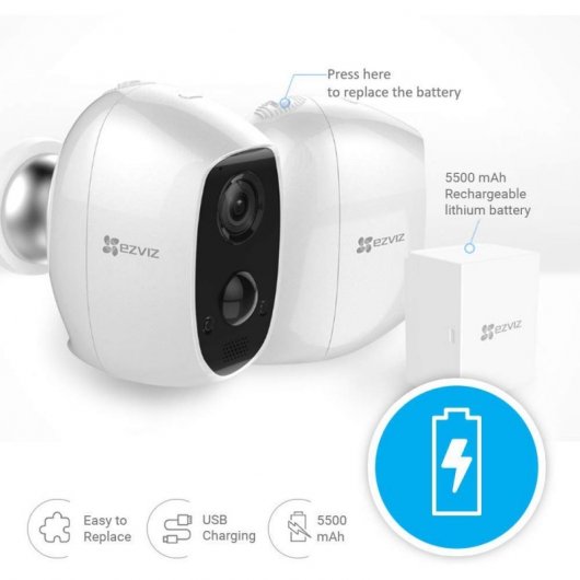 EZVIZ C3A Duo Pack de 2 Caméras de Sécurité IP avec Batterie