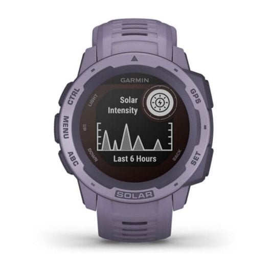Garmin Instinct Solar GPS 45mm MIP Lila Pulsuhr Wasserfest MIL-STD-810G SpO2 Schlaftracking