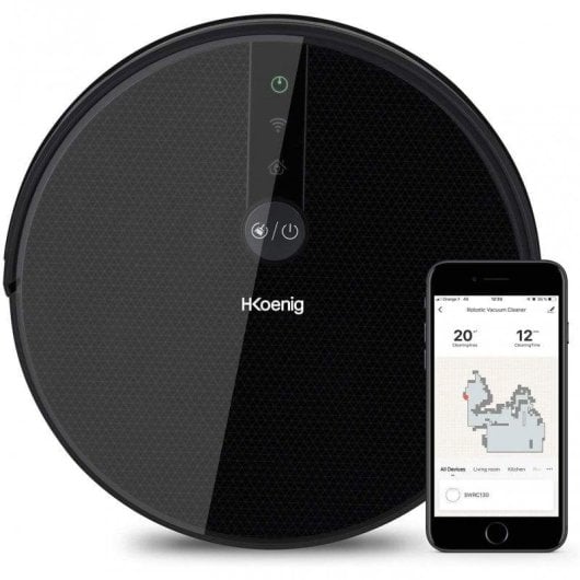 Aspirador Robô com Mopa HKoenig WaterMop Gyro+ SWRC130 Navegação Giroscópio Controlo por Voz