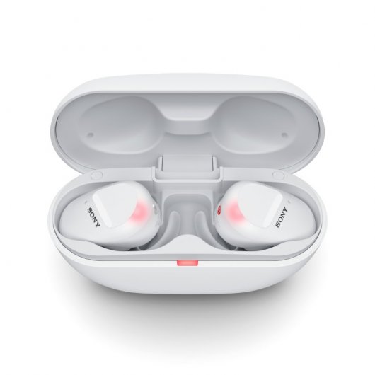 Sony WF-SP800N Auriculares Inalámbricos con Cancelación de Ruido Blancos