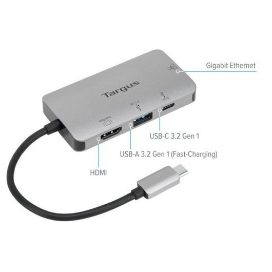 Targus DOCK418EUZ Docking Station USB-C DP 4K HDMI com Fonte de Alimentação 100W