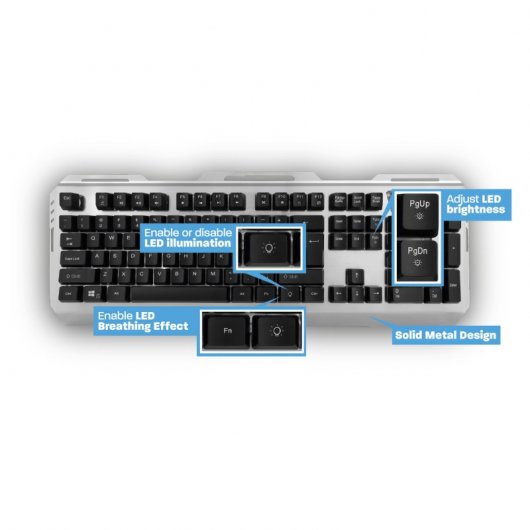 Ewent PL3312 Teclado Gaming Retroiluminado Prateado