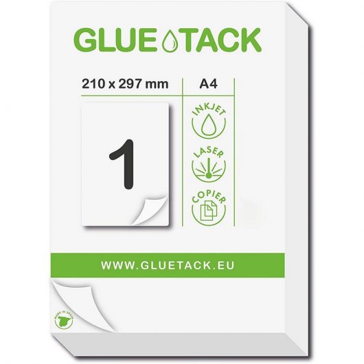 GlueTack Papel Adhesivo A4 500 Unidades