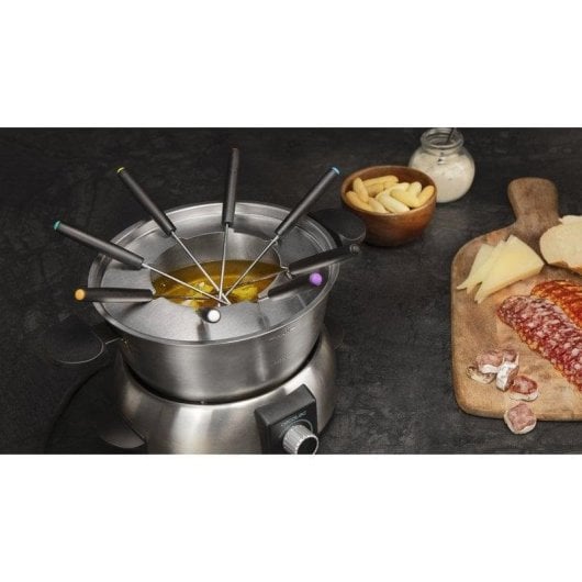 Fondue électrique Cecotec Fun GourmetFondue 1000W Inox 8 personnes Thermostat