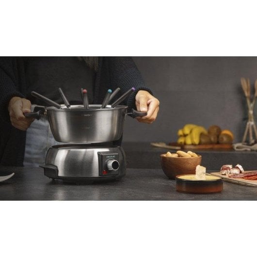 Fondue électrique Cecotec Fun GourmetFondue 1000W Inox 8 personnes Thermostat