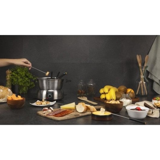 Fondue électrique Cecotec Fun GourmetFondue 1000W Inox 8 personnes Thermostat