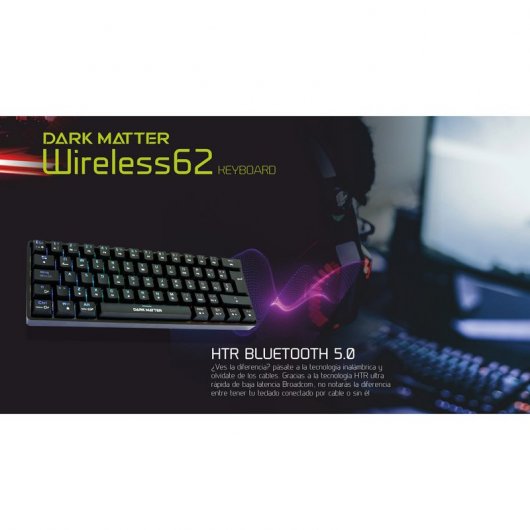 SilverHT Dark Matter 62 Wireless Teclado Mecânico Gaming RGB Sem Fios Switches Outemu Red